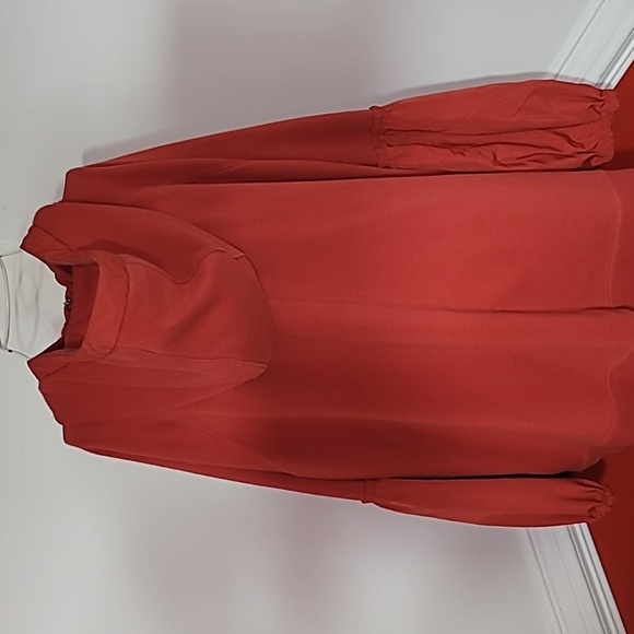 Athleta "On My Way Triumph" Hoodie in Rust Full Zip Balloon Sleeve Jacket Sz 2XL - Picture 8 of 9